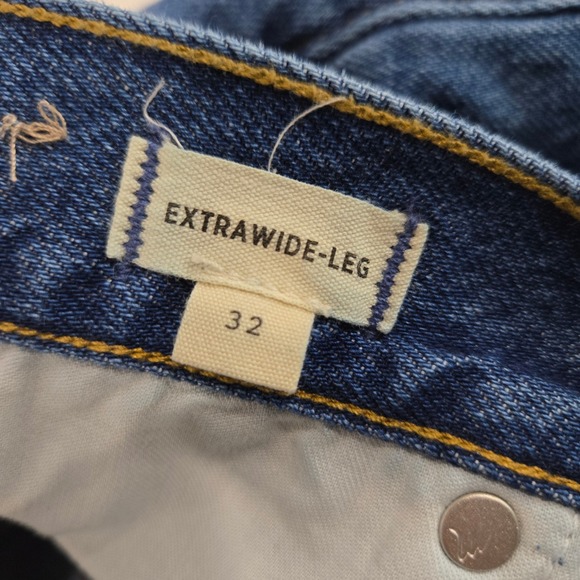 Madewell Extra-Wide Leg Jeans Blue Montauk Wash High Rise Boho Casual Size 32 - Picture 6 of 8